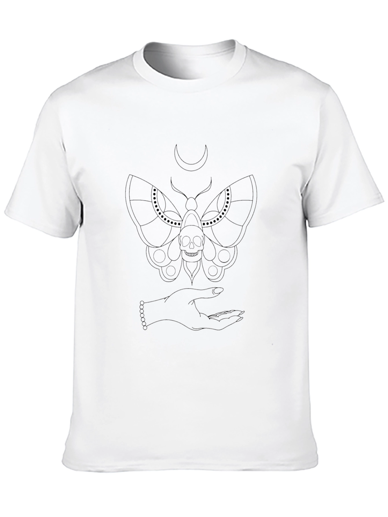 Moth & Skull Graphic Black T-Shirt