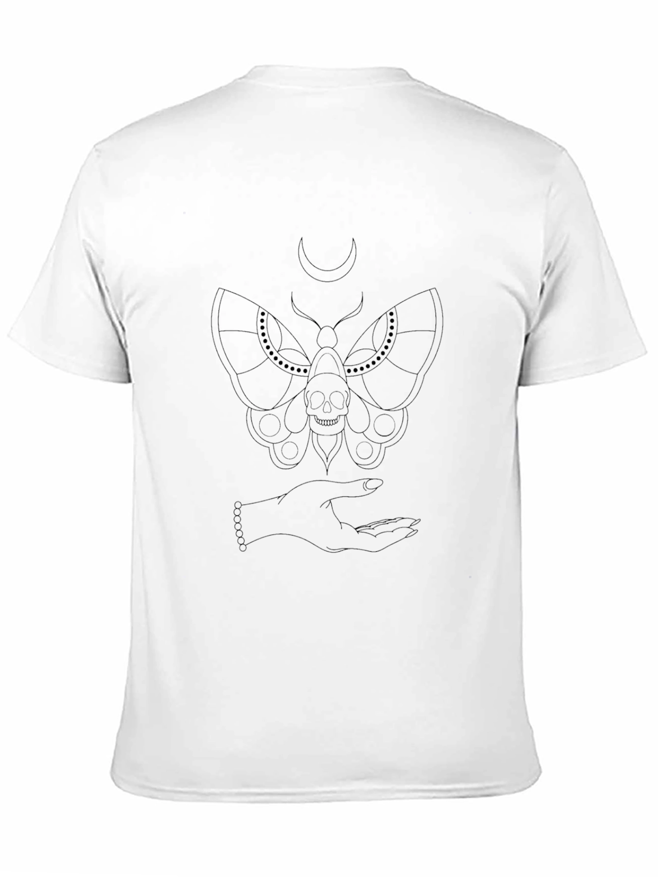 Moth & Skull Graphic Black T-Shirt