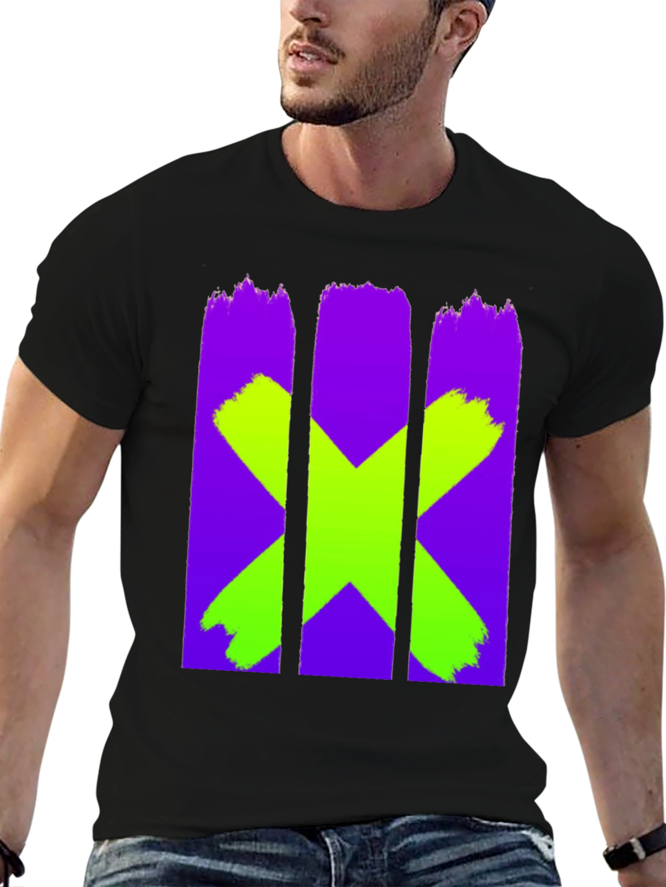 Bold X Graphic Black Tee