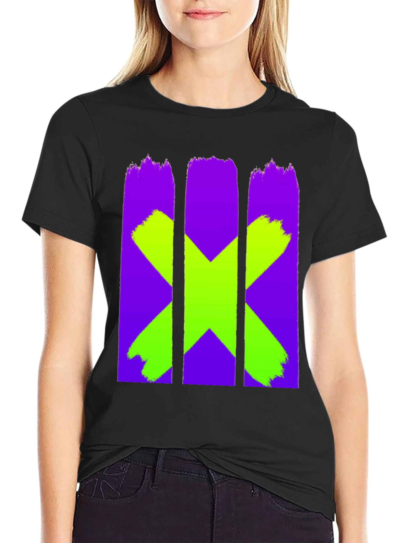 Bold X Graphic Black Tee