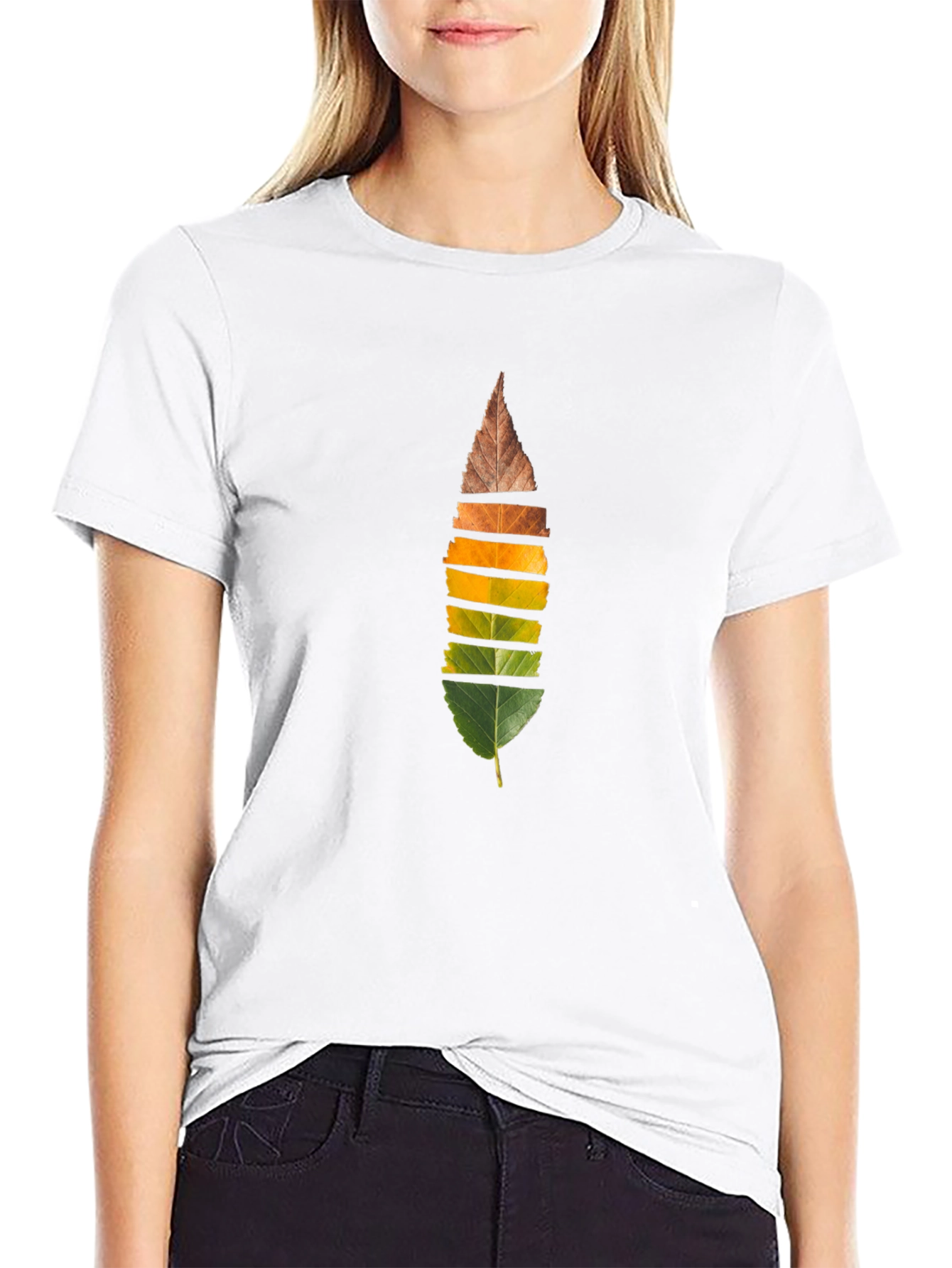 Autumn Leaf Slice T-Shirt - Nature Inspired Design
