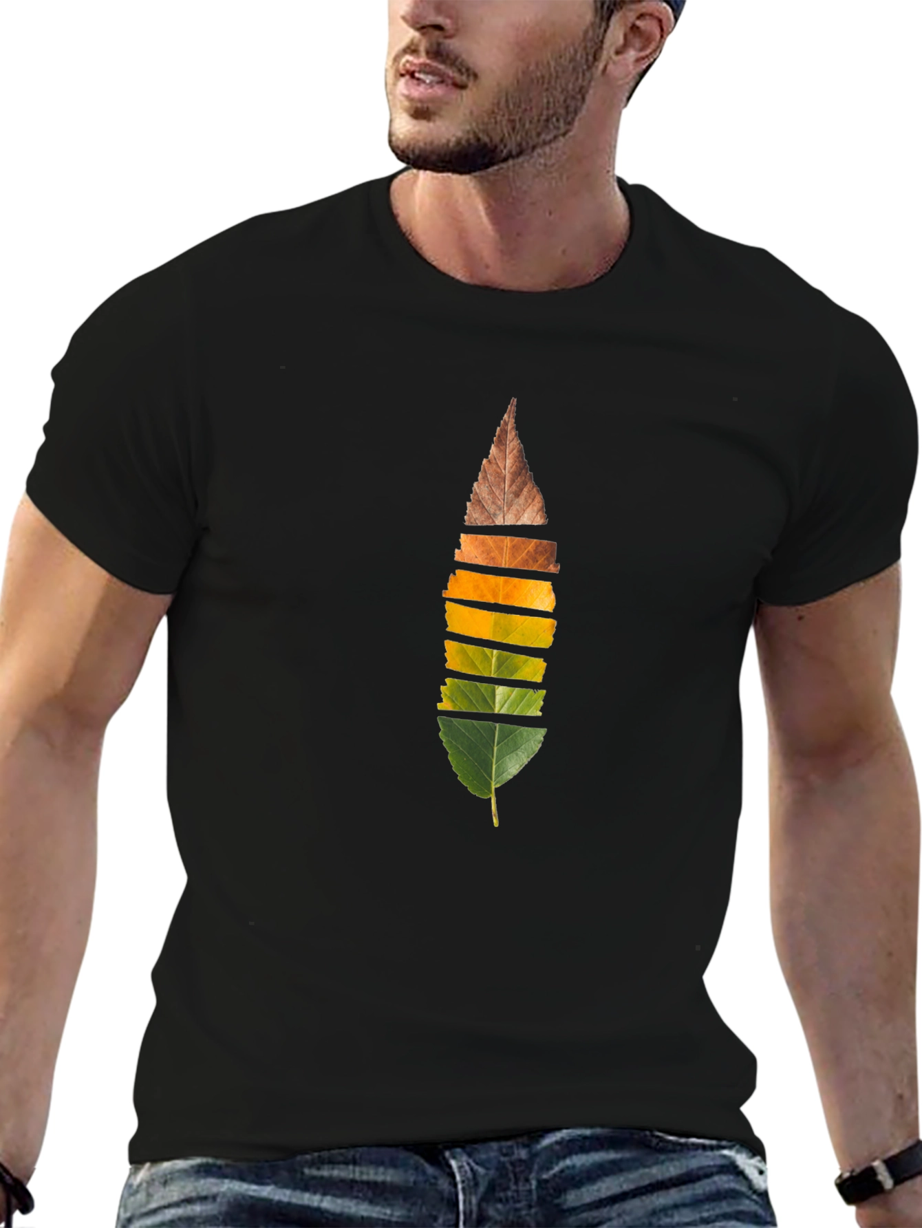 Autumn Leaf Slice T-Shirt - Nature Inspired Design