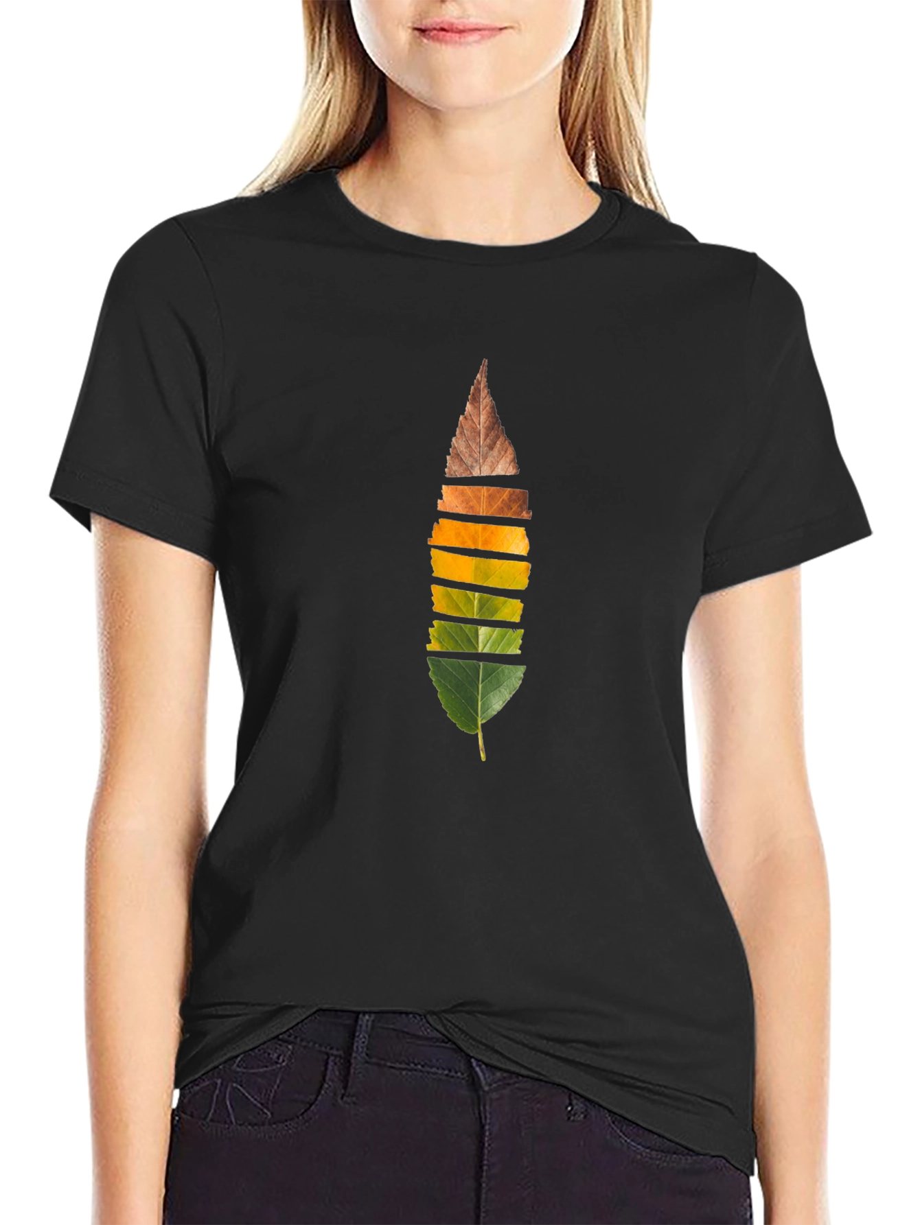 Autumn Leaf Slice T-Shirt - Nature Inspired Design