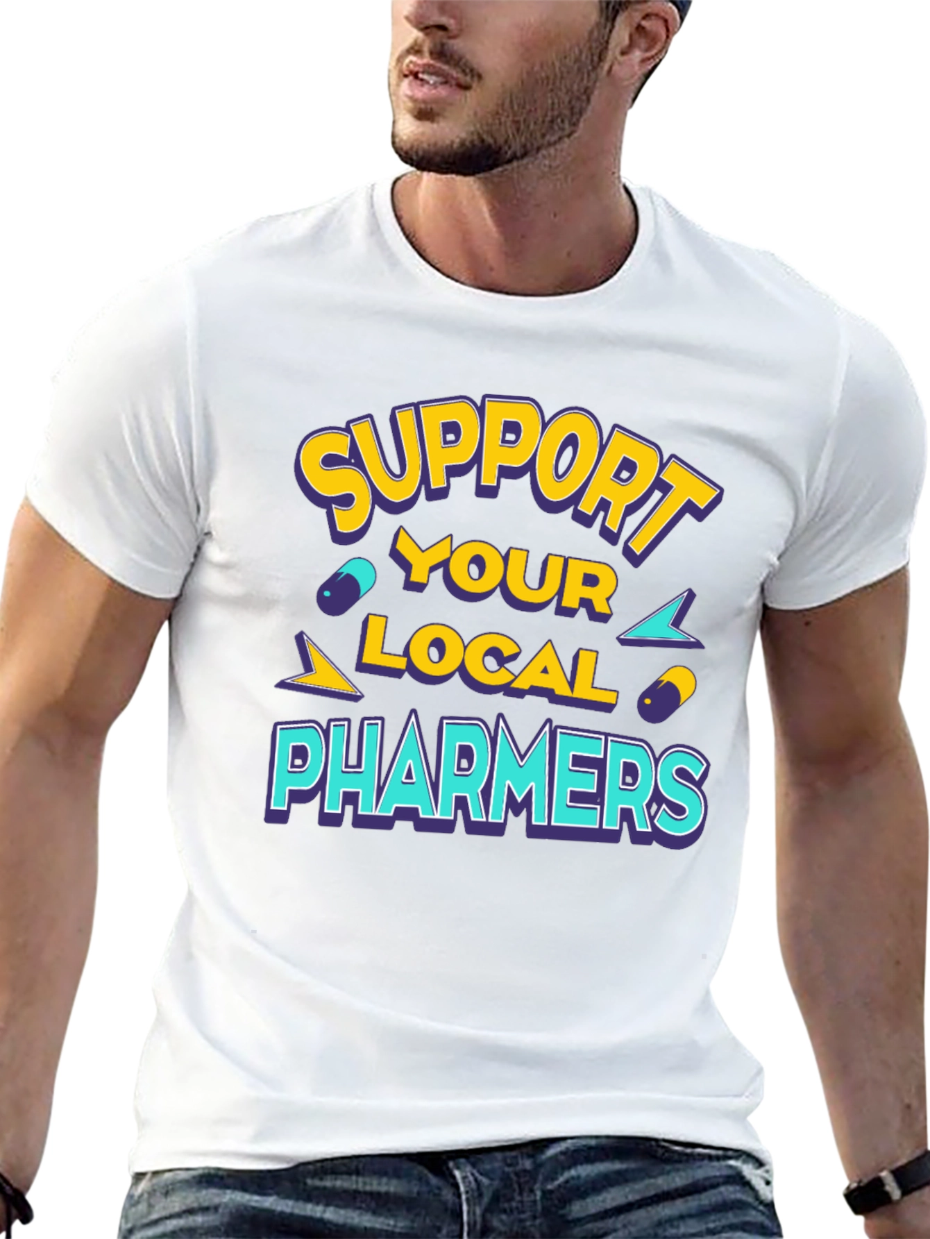 Support Your Local Pharmers Black T-Shirt