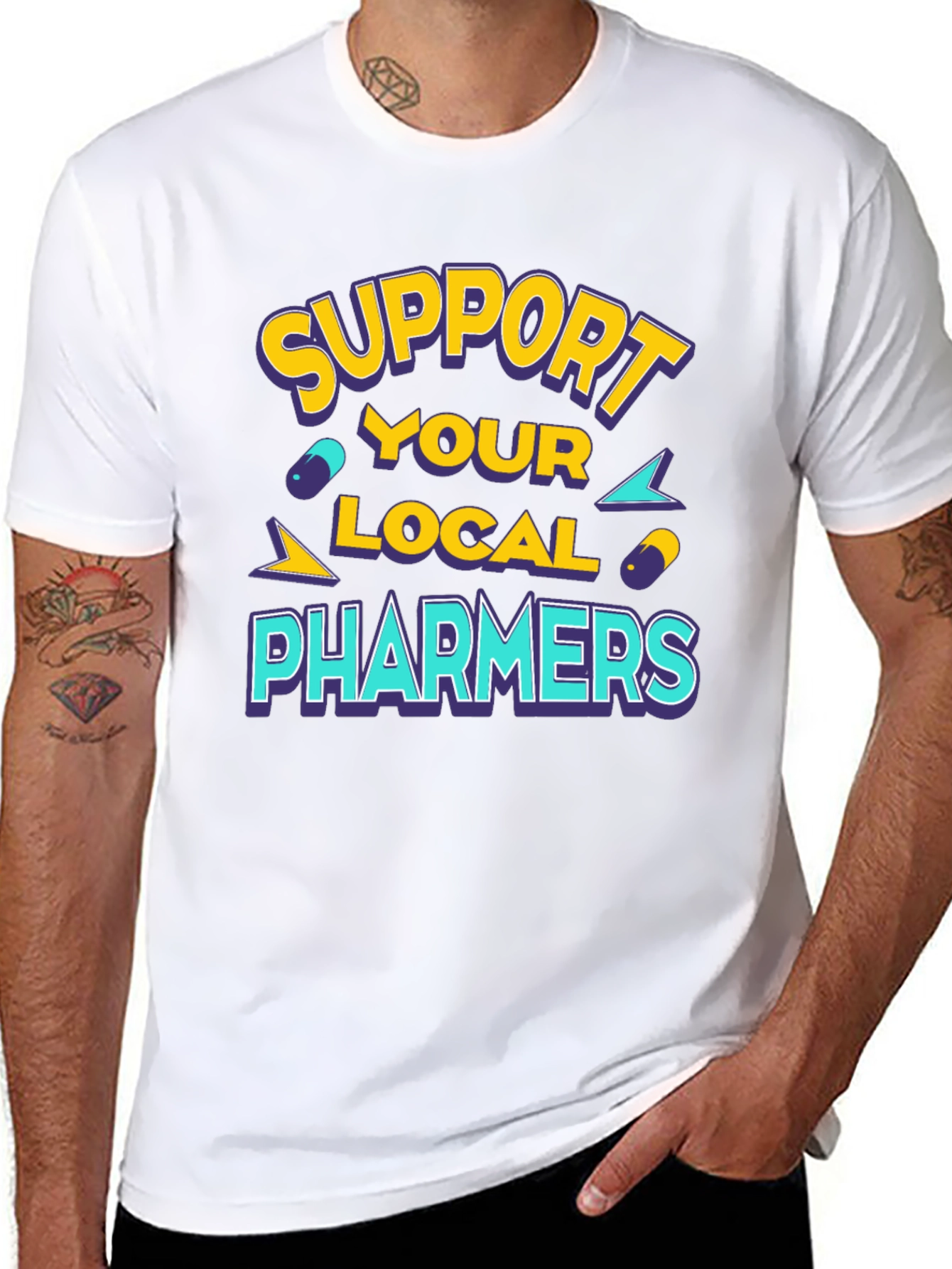 Support Your Local Pharmers Black T-Shirt