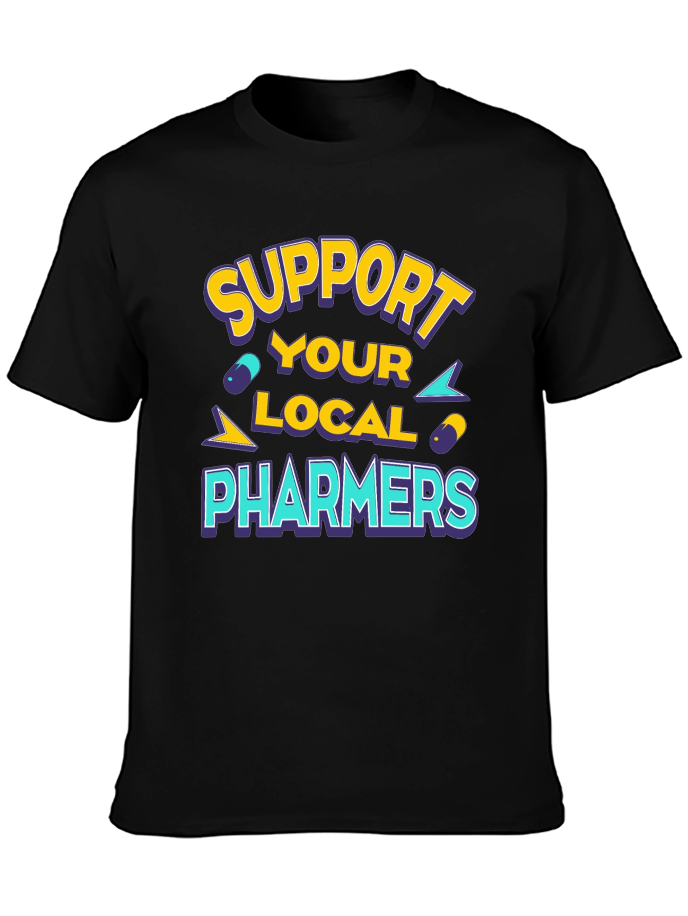 Support Your Local Pharmers Black T-Shirt