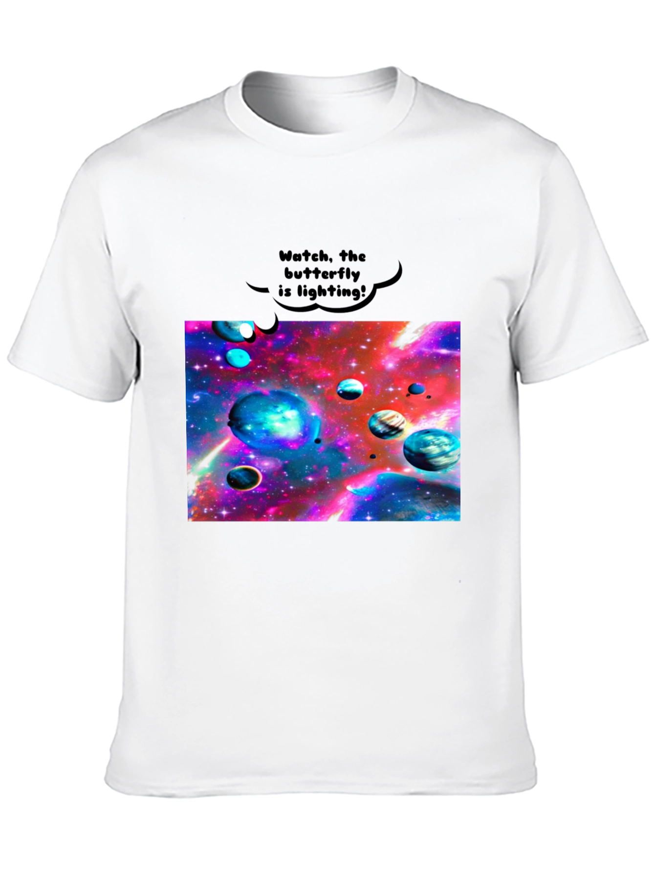 Galaxy Universe Planets Graphic Black Tee
