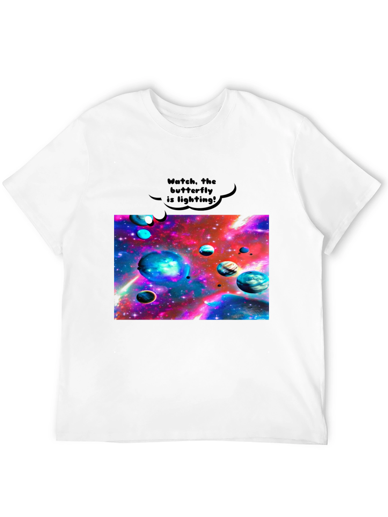 Galaxy Universe Planets Graphic Black Tee