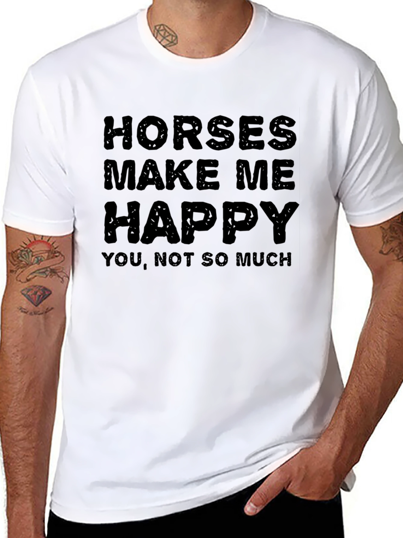 Horses Make Me Happy Graphic T-Shirt