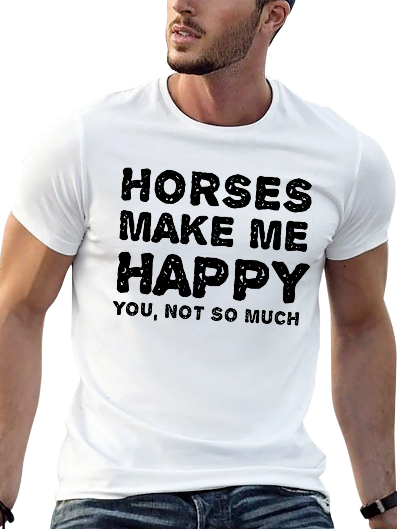 Horses Make Me Happy Graphic T-Shirt