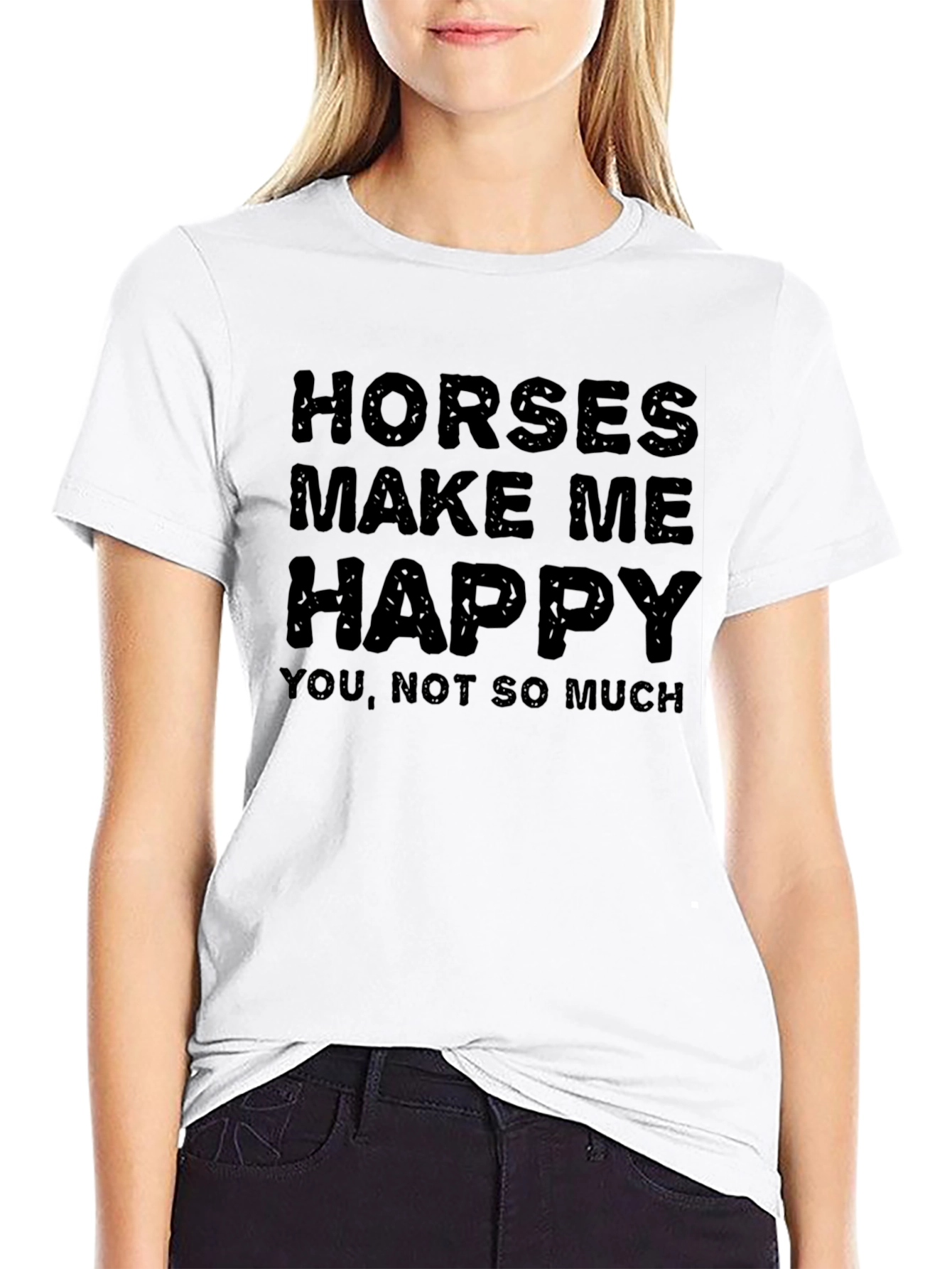 Horses Make Me Happy Graphic T-Shirt