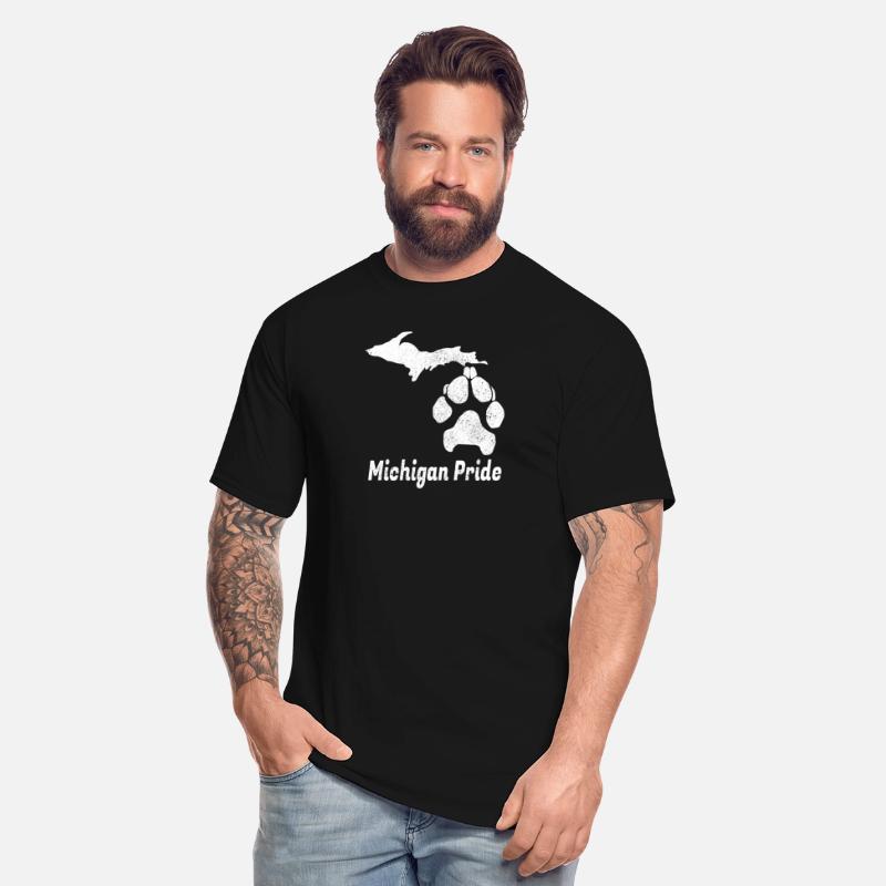Michigan Pride - Distressed Map Dog Paw Design