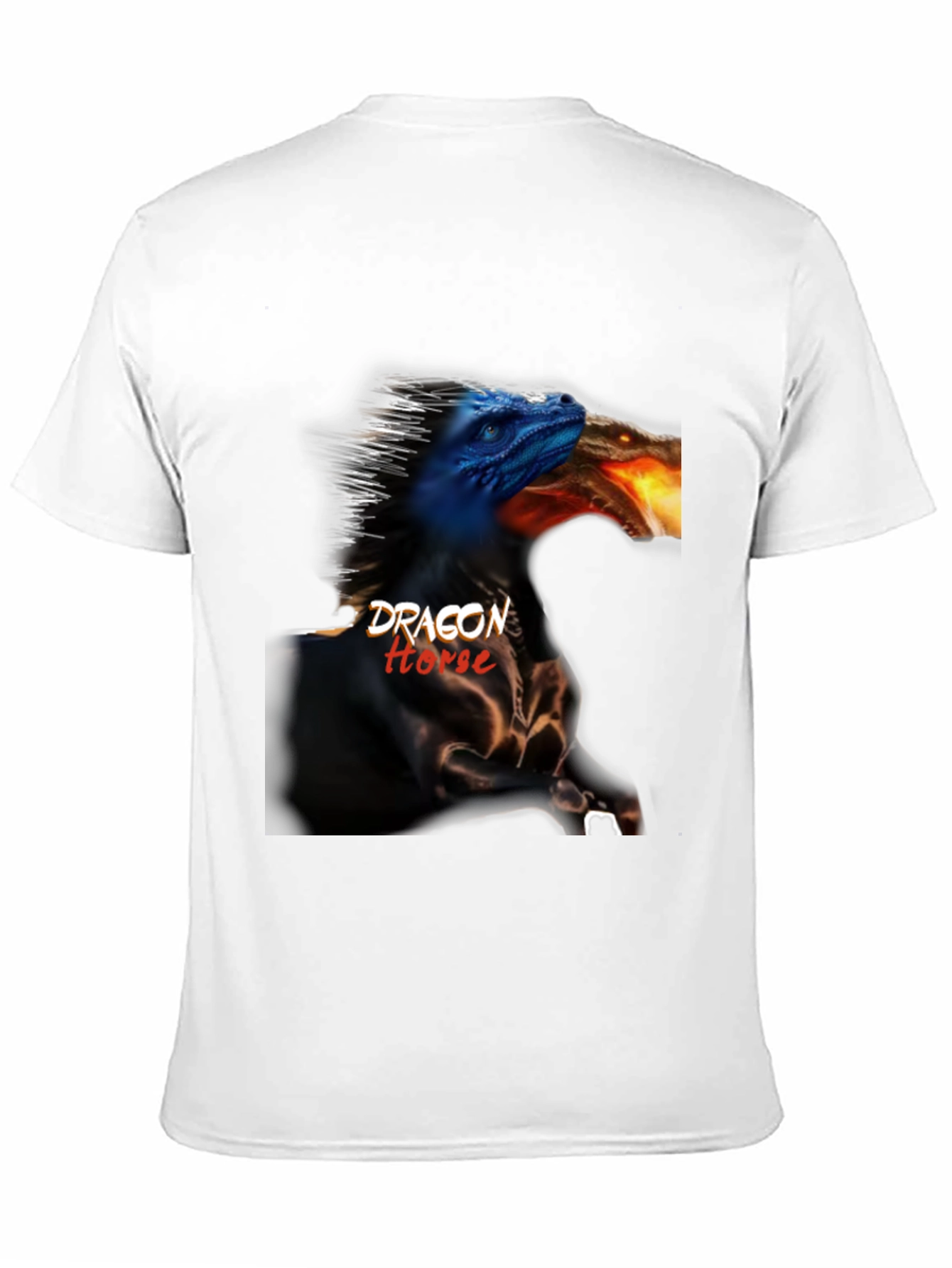 Dragon Horse Graphic Tee - Black Cotton T-Shirt