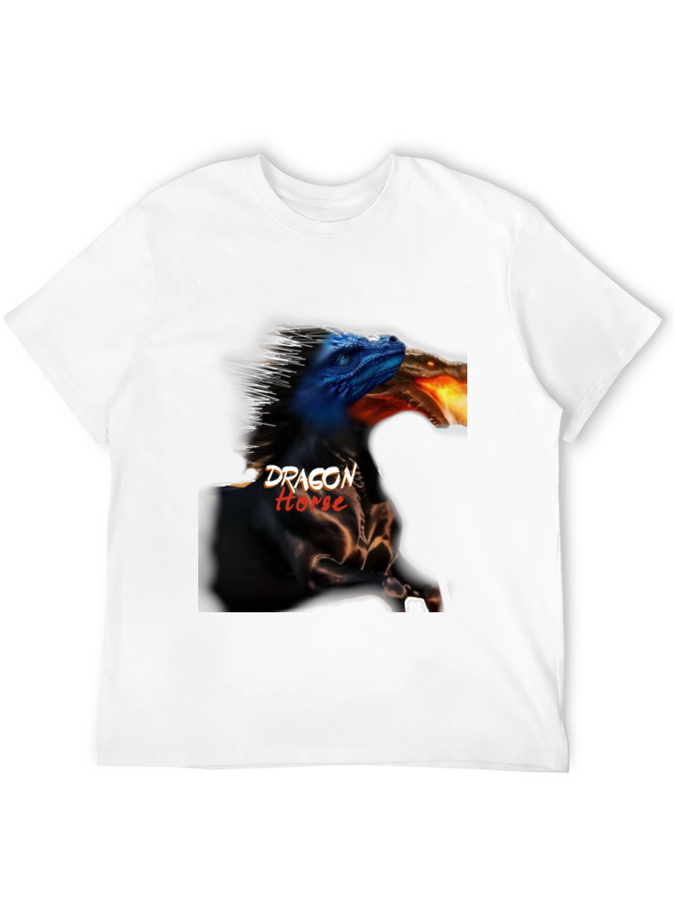 Dragon Horse Graphic Tee - Black Cotton T-Shirt