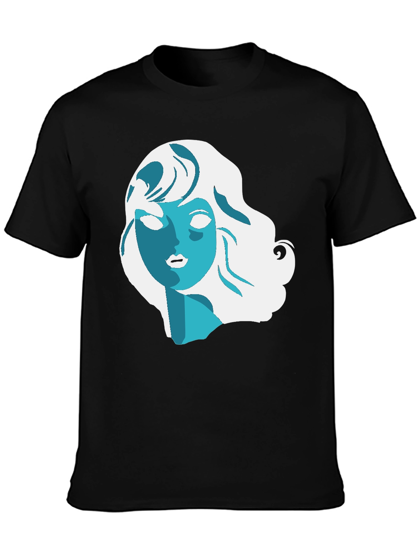 Abstract Woman Graphic Black T-Shirt