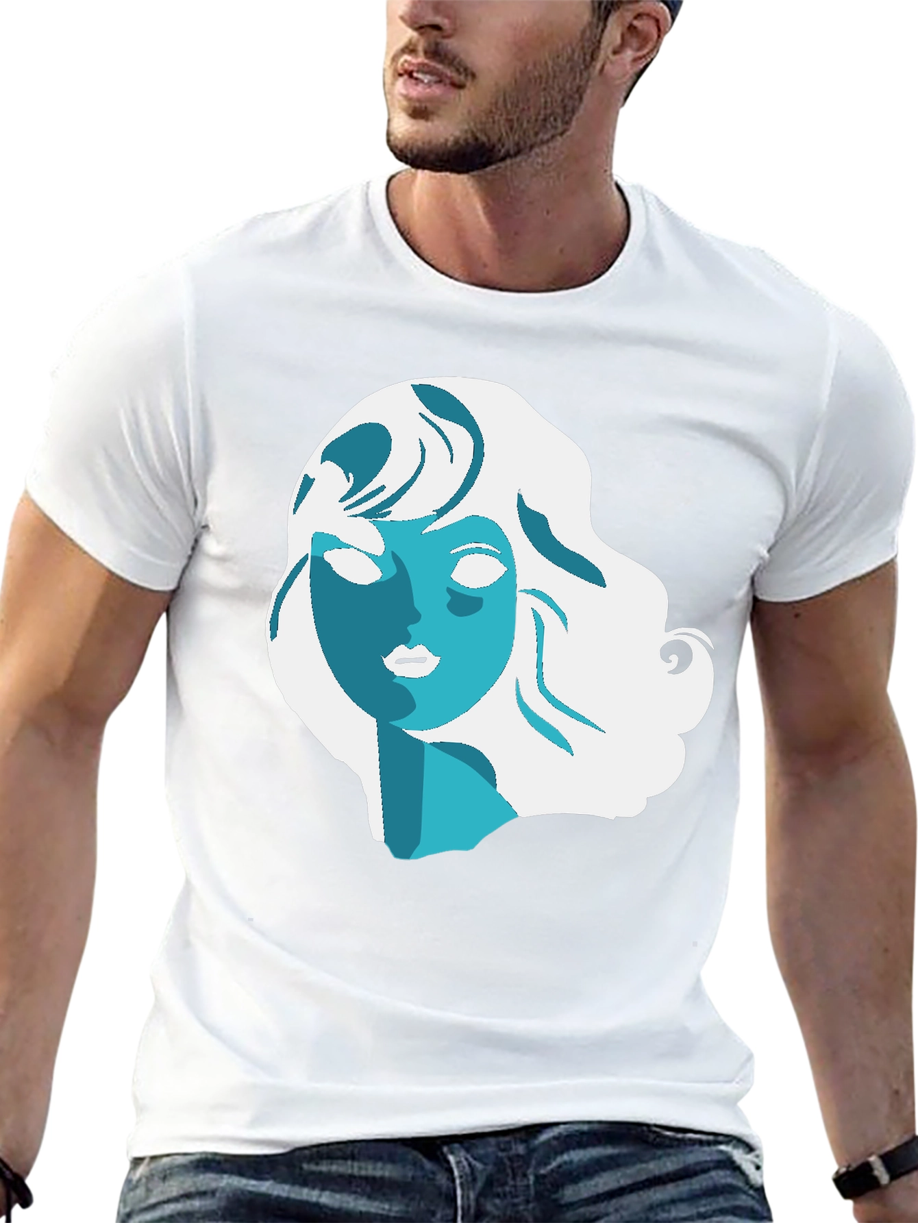 Abstract Woman Graphic Black T-Shirt