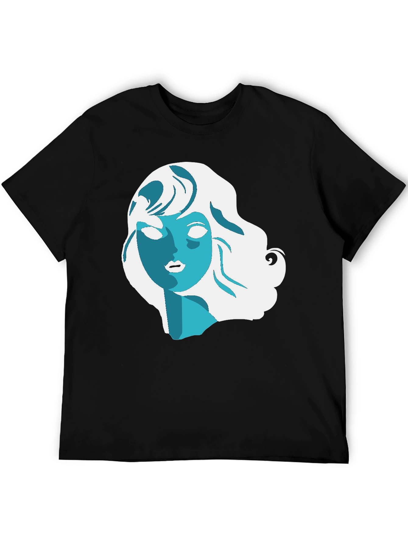 Abstract Woman Graphic Black T-Shirt