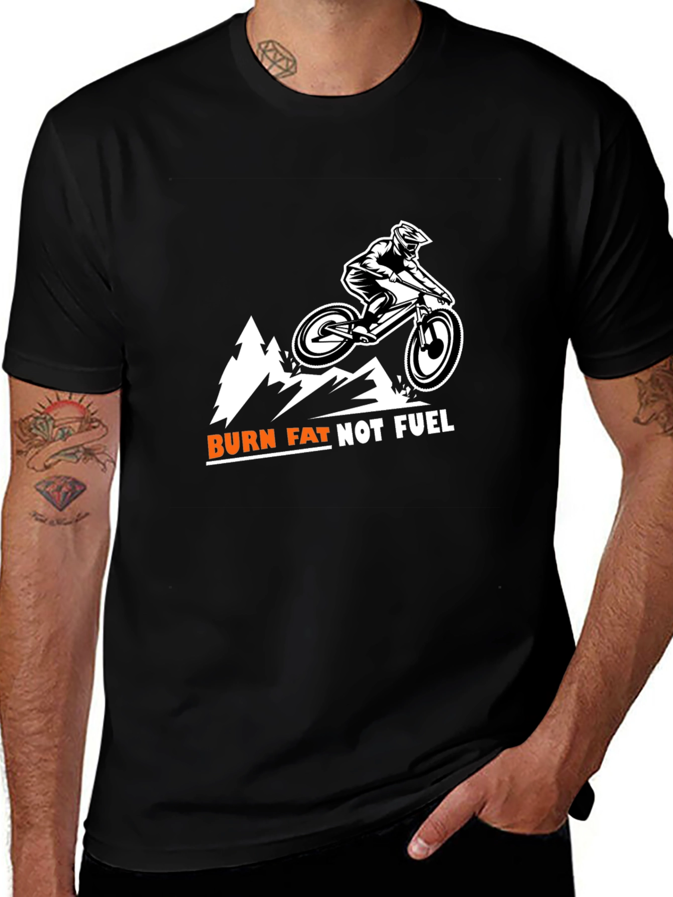 Burn Fat Not Fuel Mountain Biker Tee