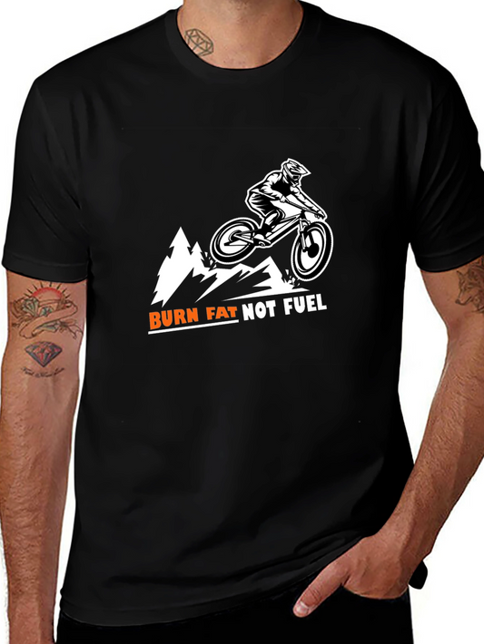 Burn Fat Not Fuel Mountain Biker Tee