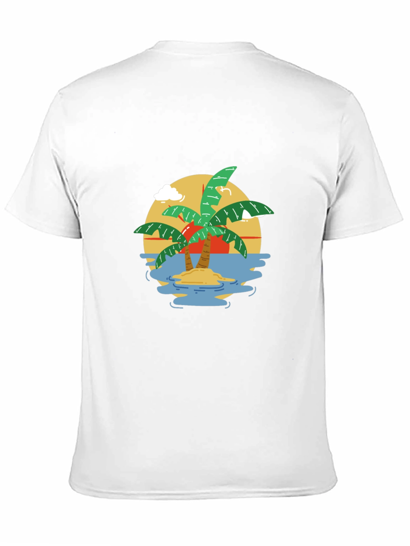 Tropical Island Graphic T-Shirt - Black