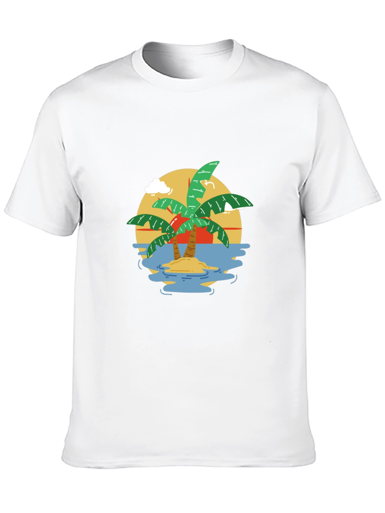Tropical Island Graphic T-Shirt - Black