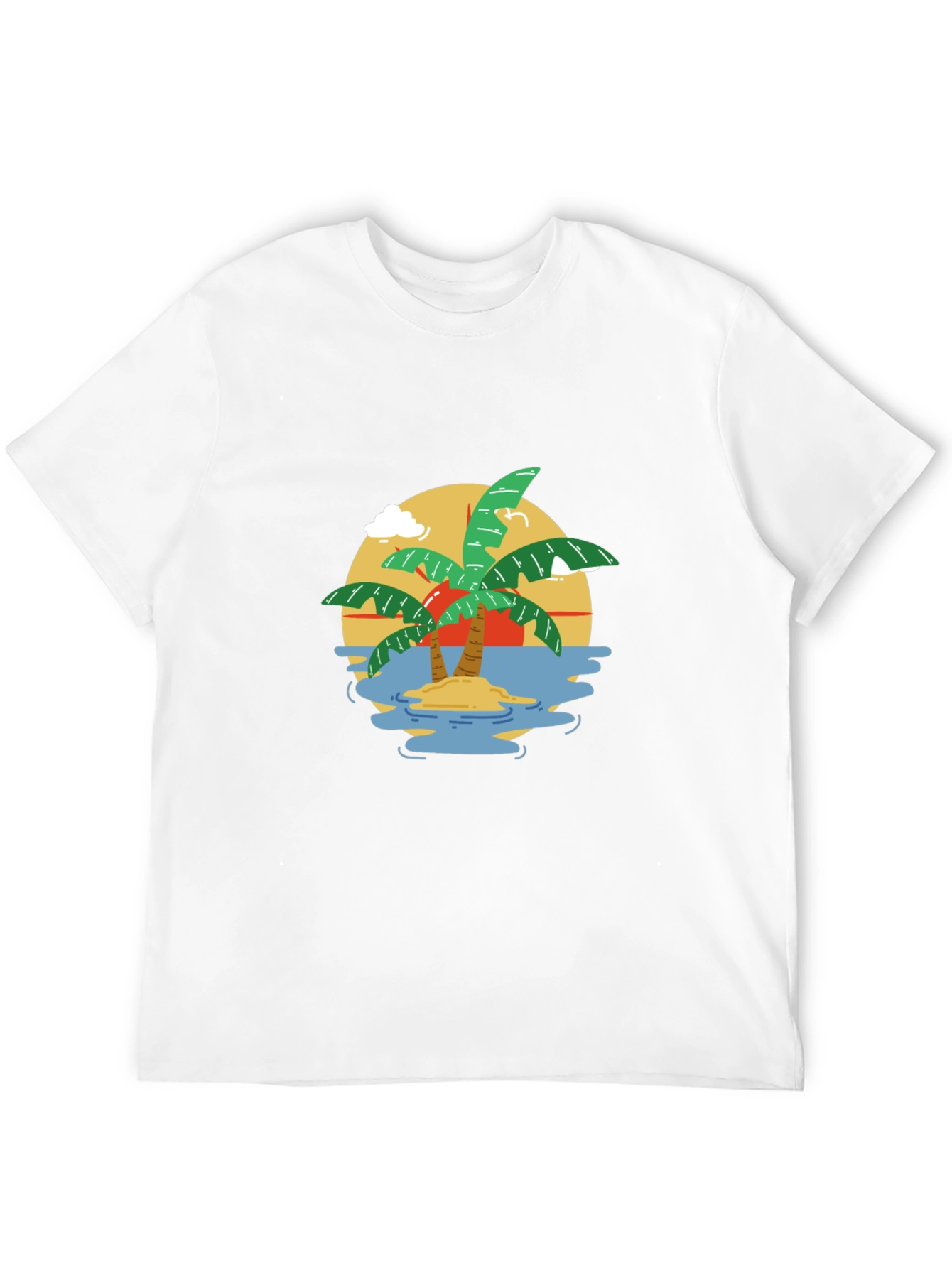 Tropical Island Graphic T-Shirt - Black