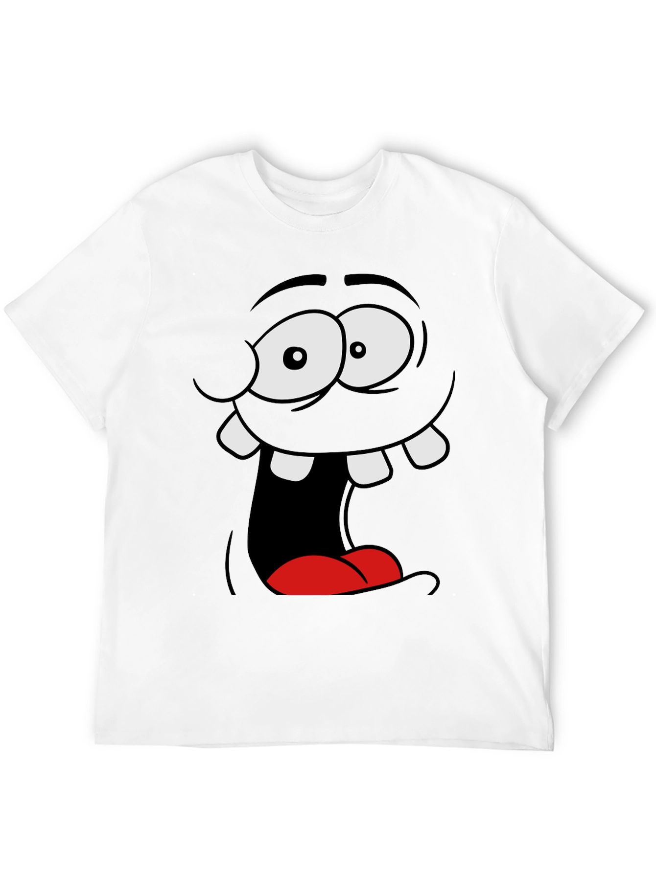 Funny Cartoon Face Black Graphic Tee