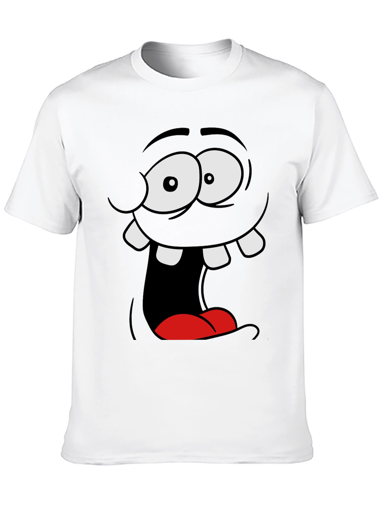 Funny Cartoon Face Black Graphic Tee