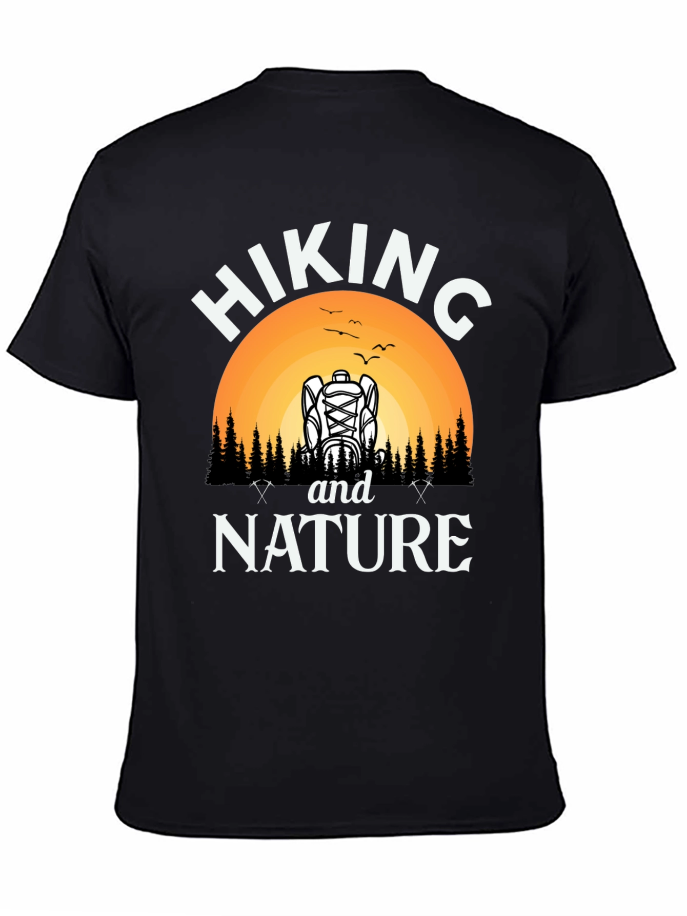 Hiking and Nature Black Graphic T-Shirt