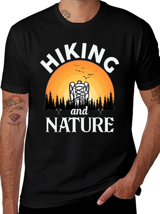 Hiking and Nature Black Graphic T-Shirt