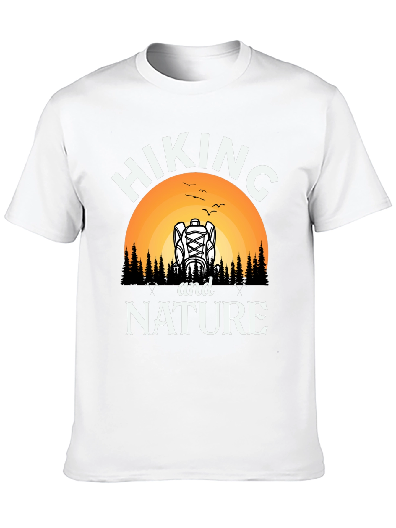 Hiking and Nature Black Graphic T-Shirt