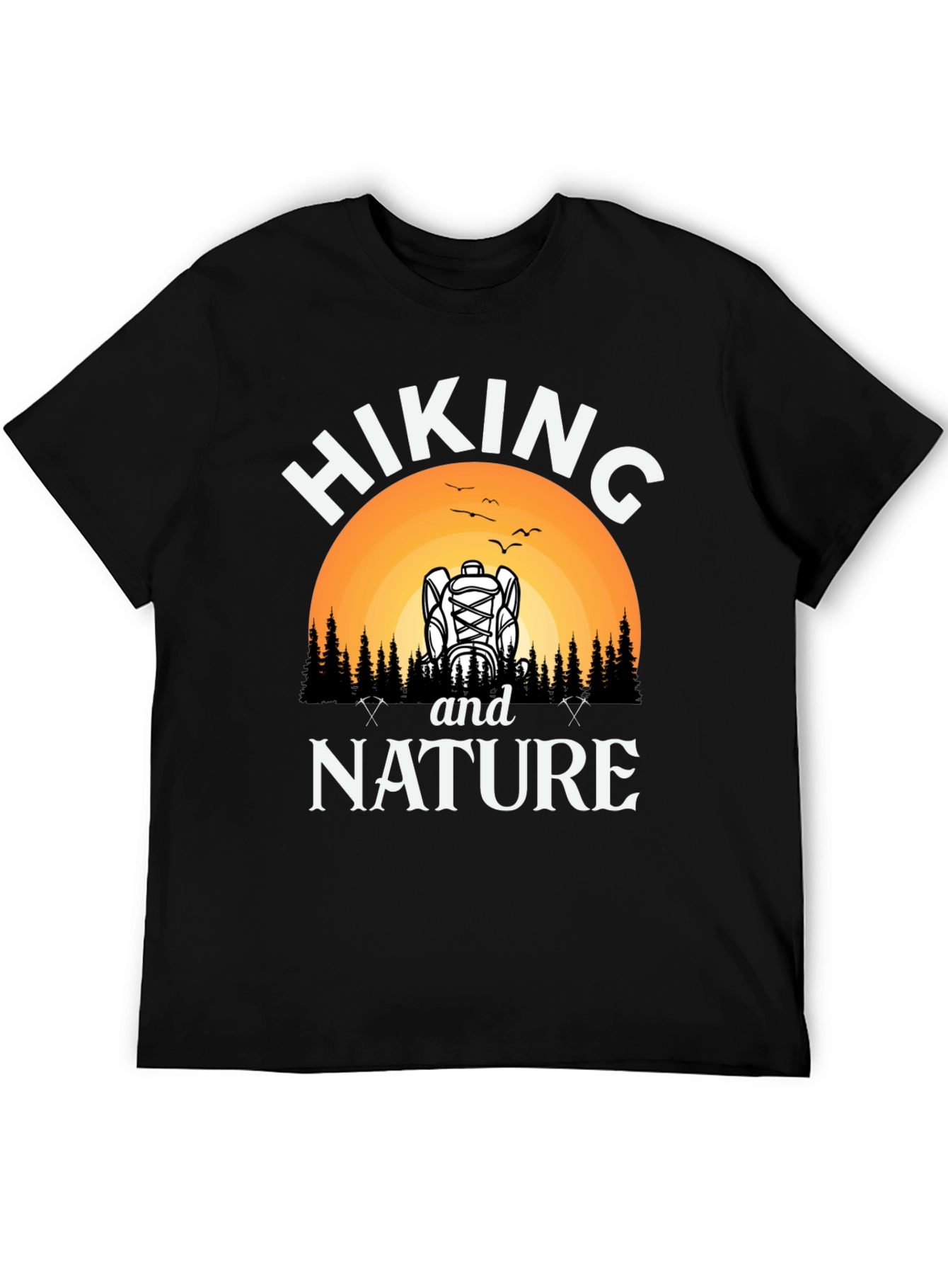 Hiking and Nature Black Graphic T-Shirt