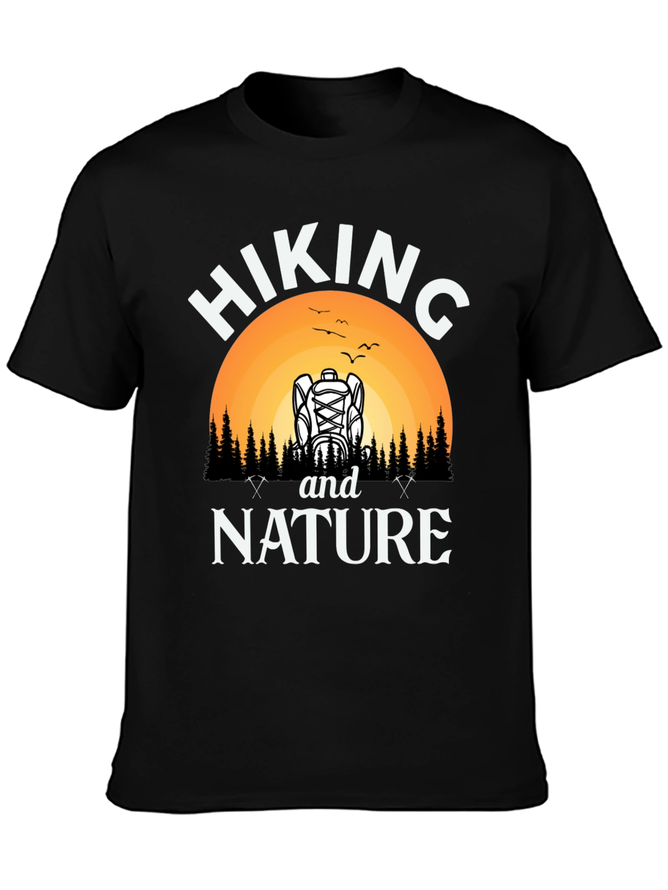 Hiking and Nature Black Graphic T-Shirt