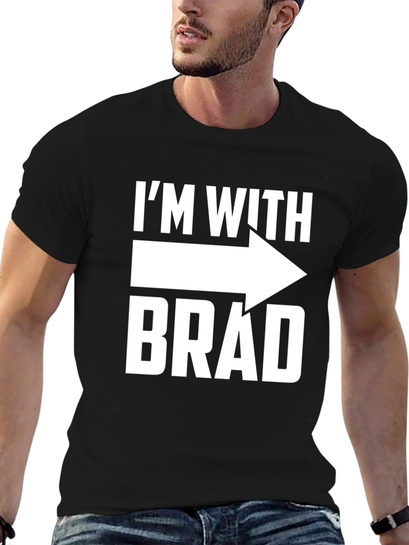 Im With Brad Arrow T-Shirt Novelty Tee