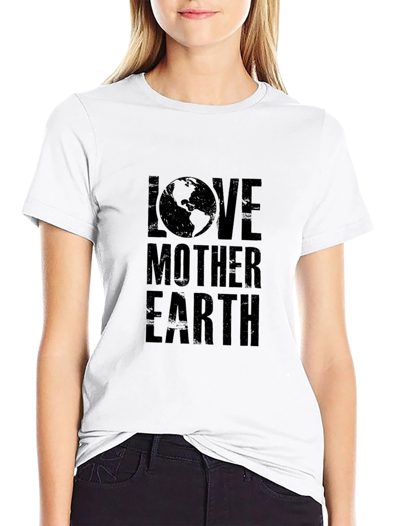 Love Mother Earth Graphic Tee - Black Cotton T-Shirt