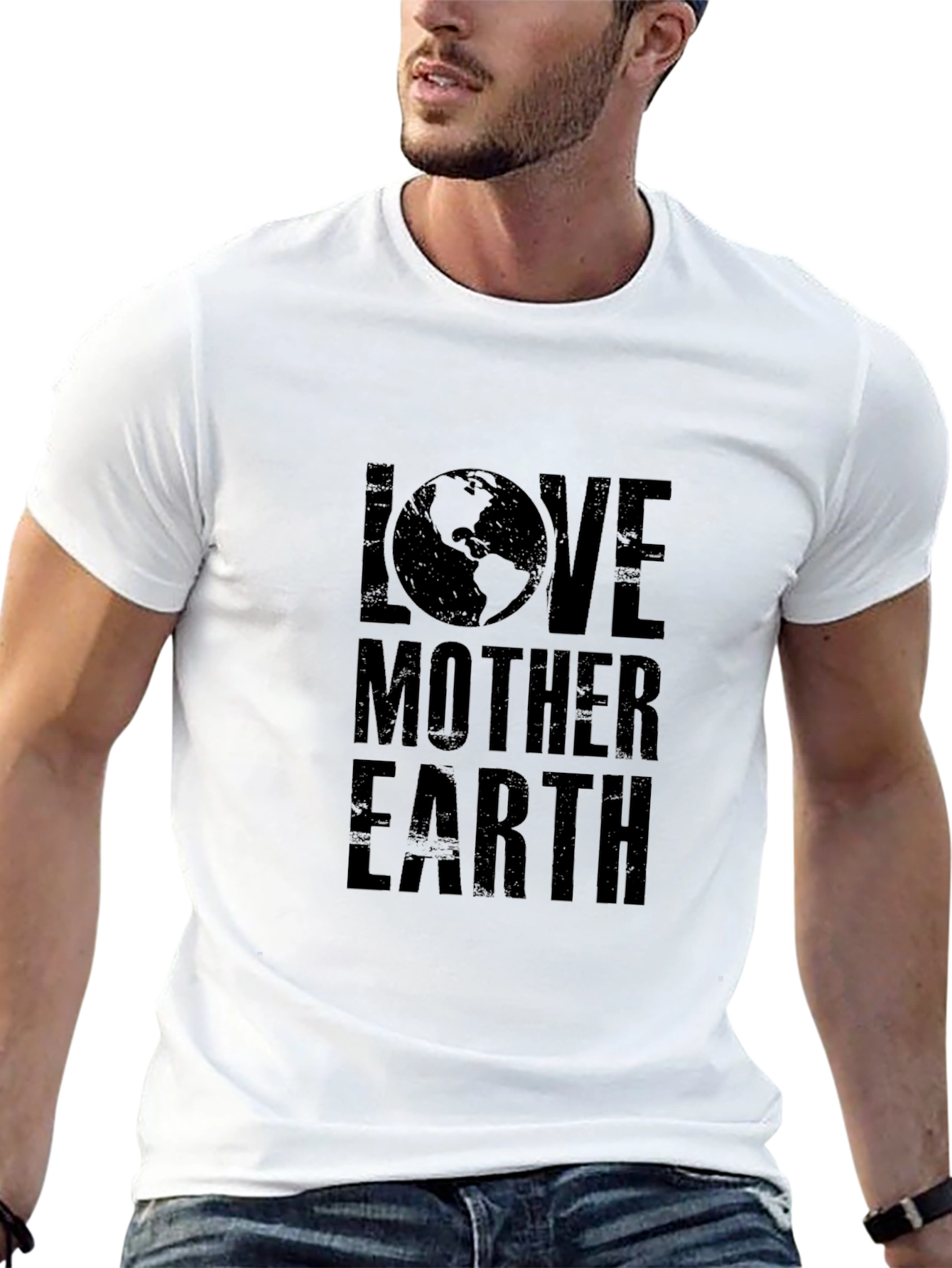 Love Mother Earth Graphic Tee - Black Cotton T-Shirt