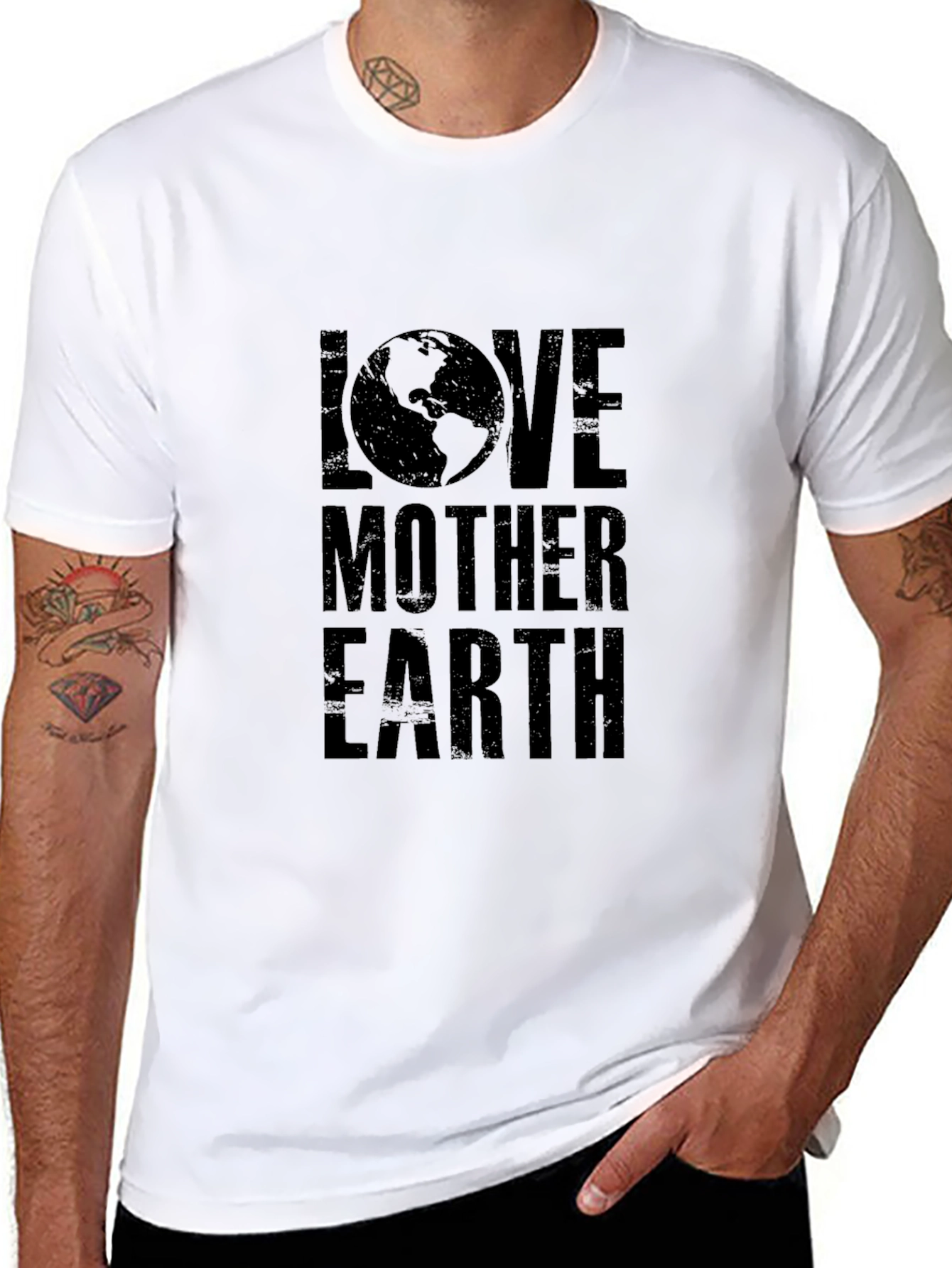 Love Mother Earth Graphic Tee - Black Cotton T-Shirt