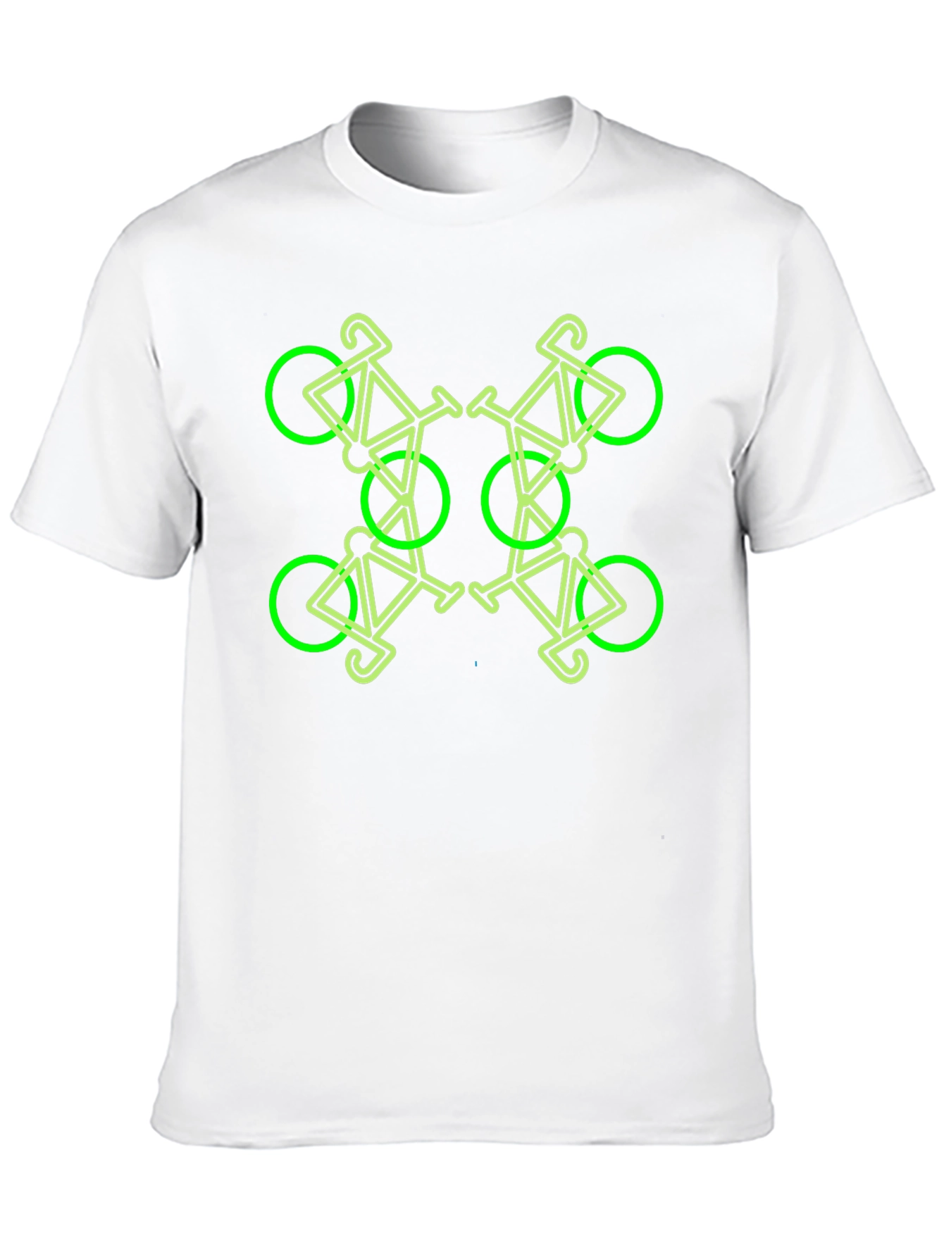 Geometric Bike Pattern Black T-Shirt