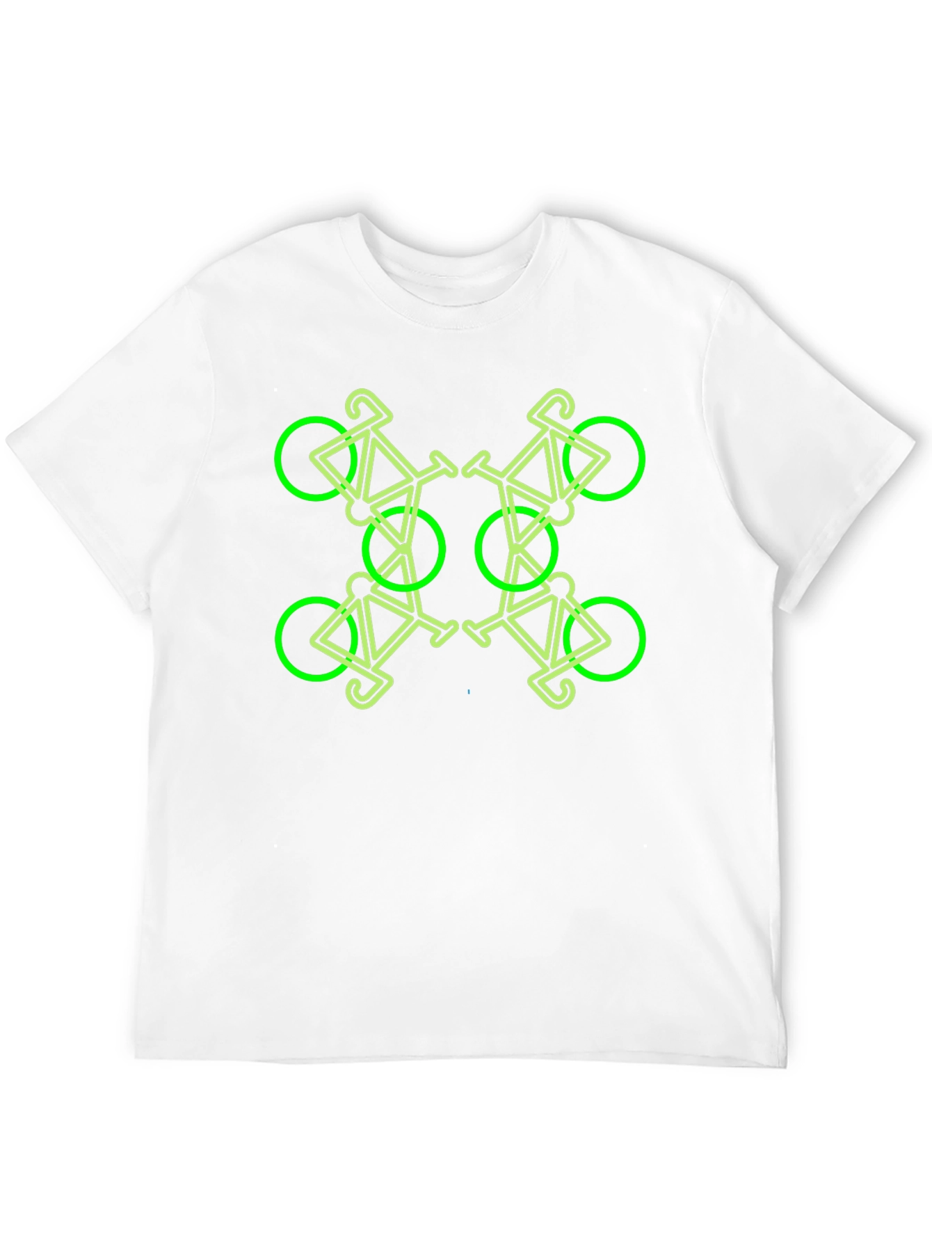 Geometric Bike Pattern Black T-Shirt