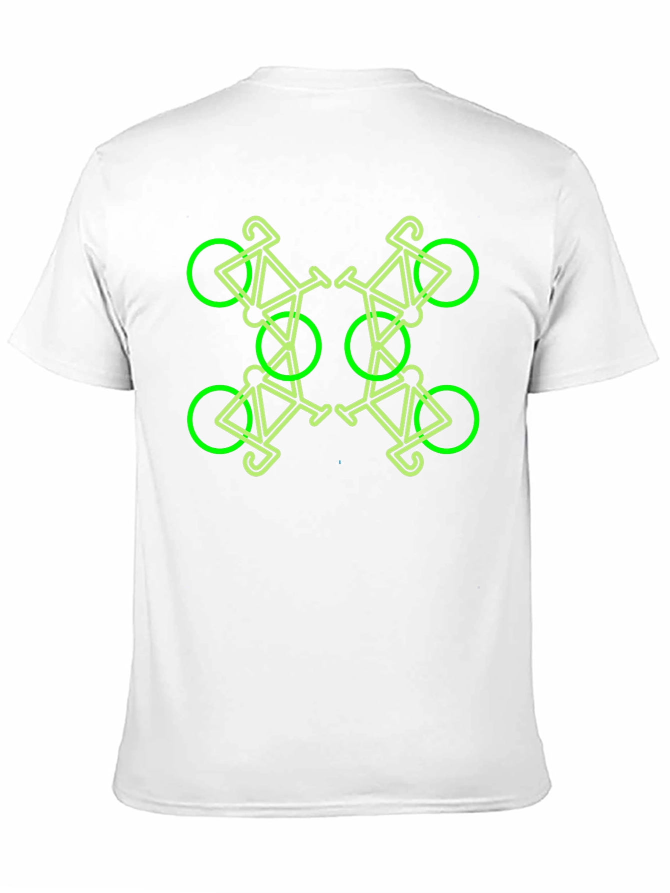 Geometric Bike Pattern Black T-Shirt