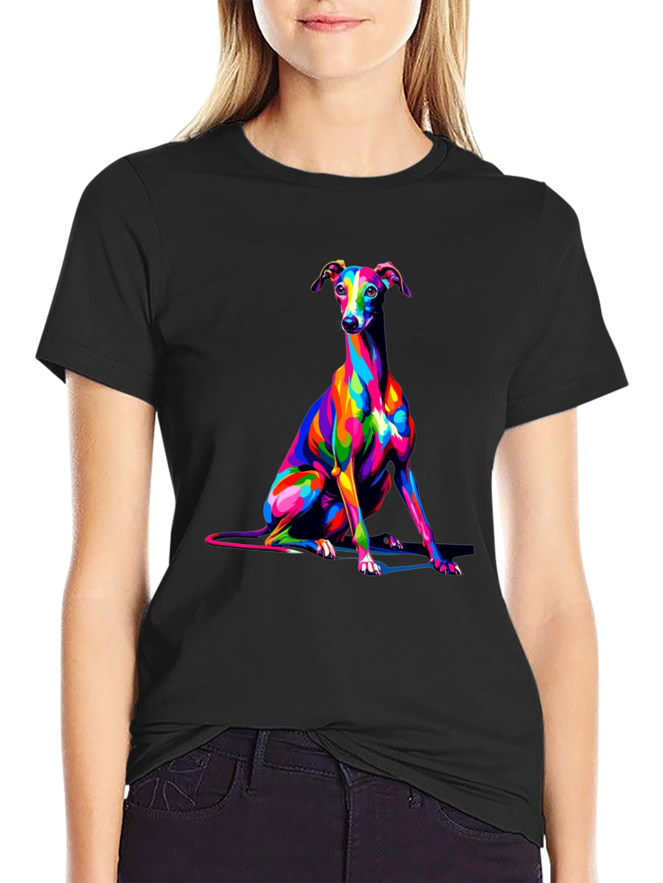 Dog Art Black T-Shirt - Stylish Canine Graphic Tee