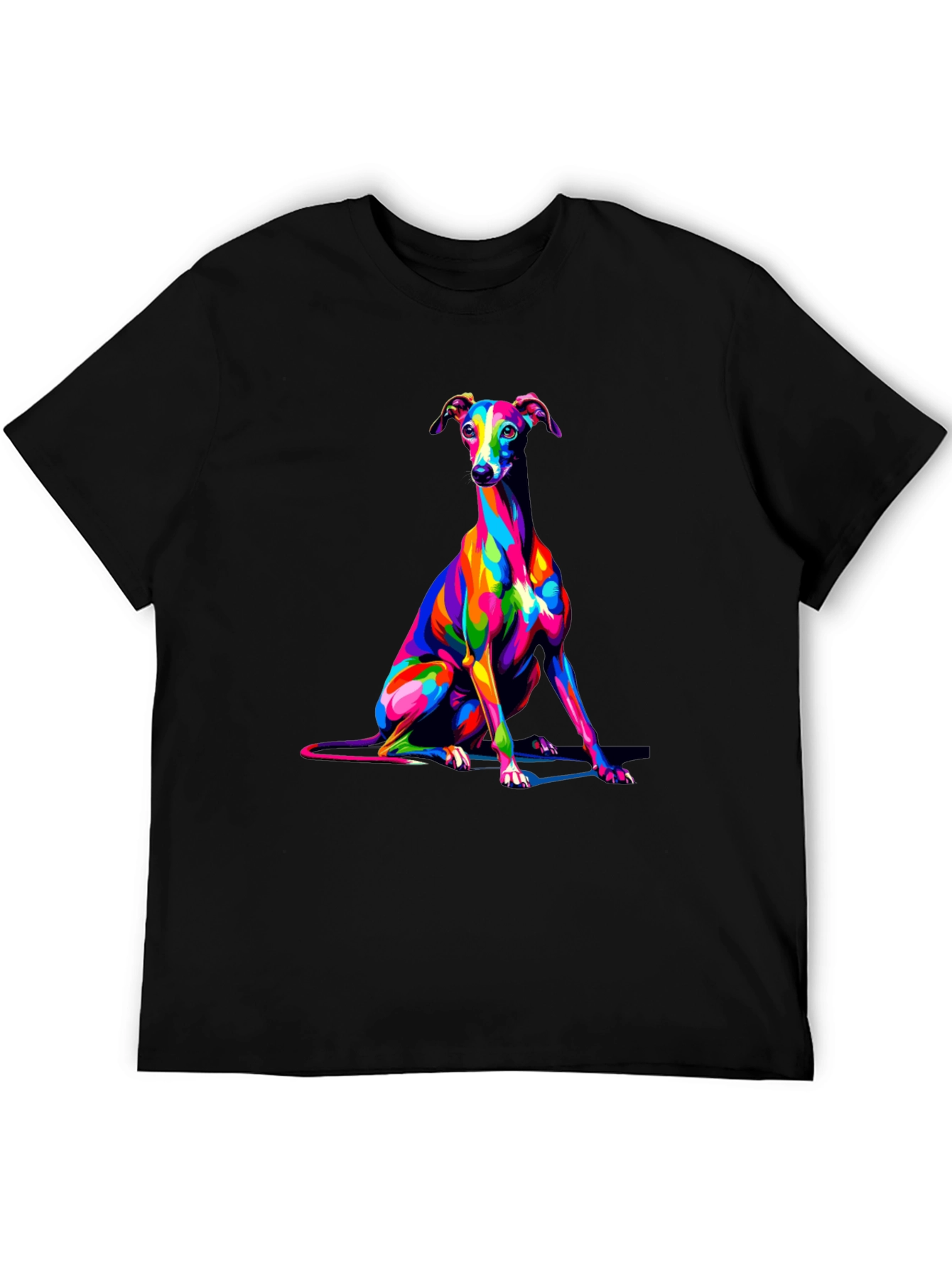 Dog Art Black T-Shirt - Stylish Canine Graphic Tee