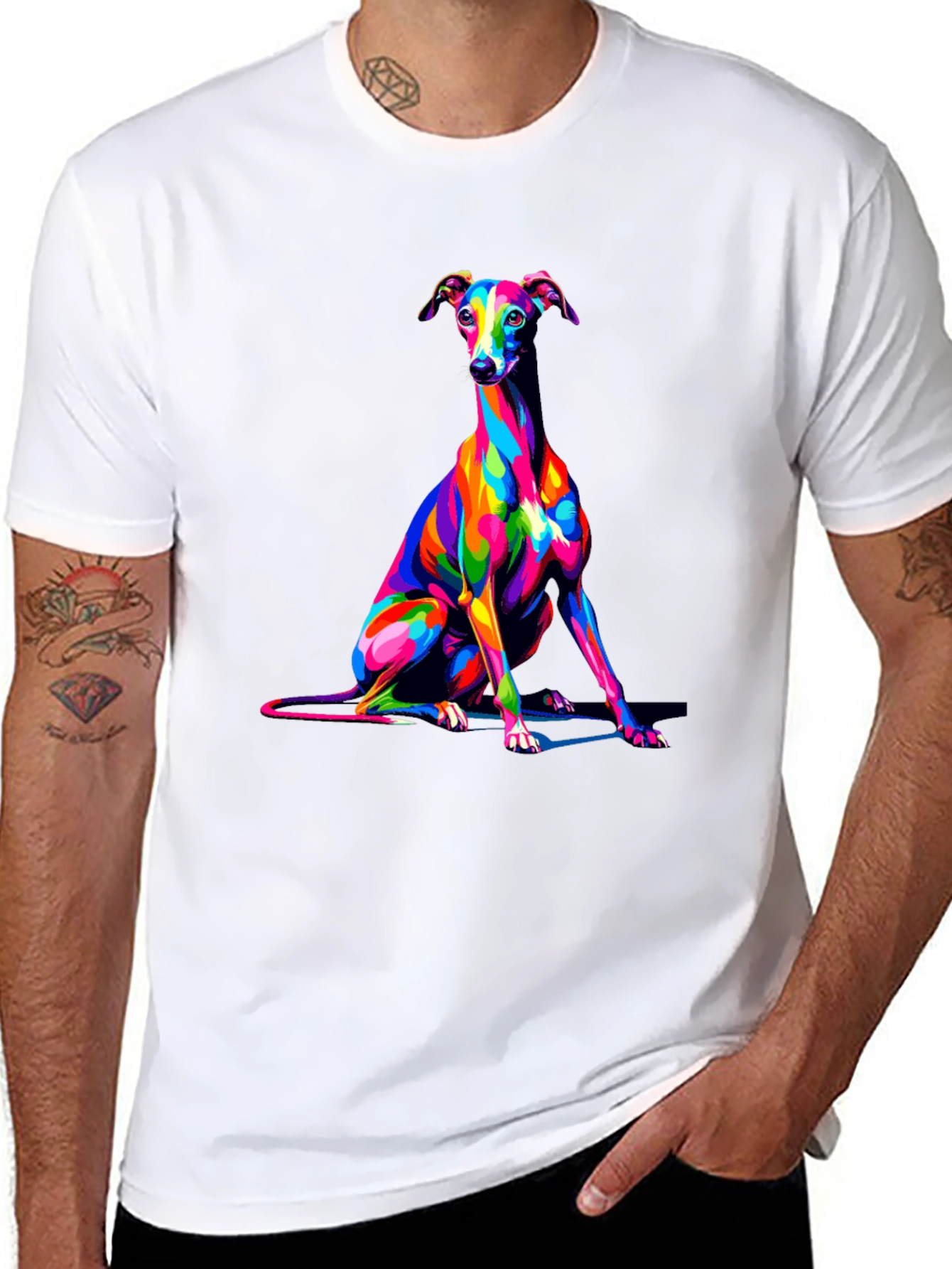 Dog Art Black T-Shirt - Stylish Canine Graphic Tee