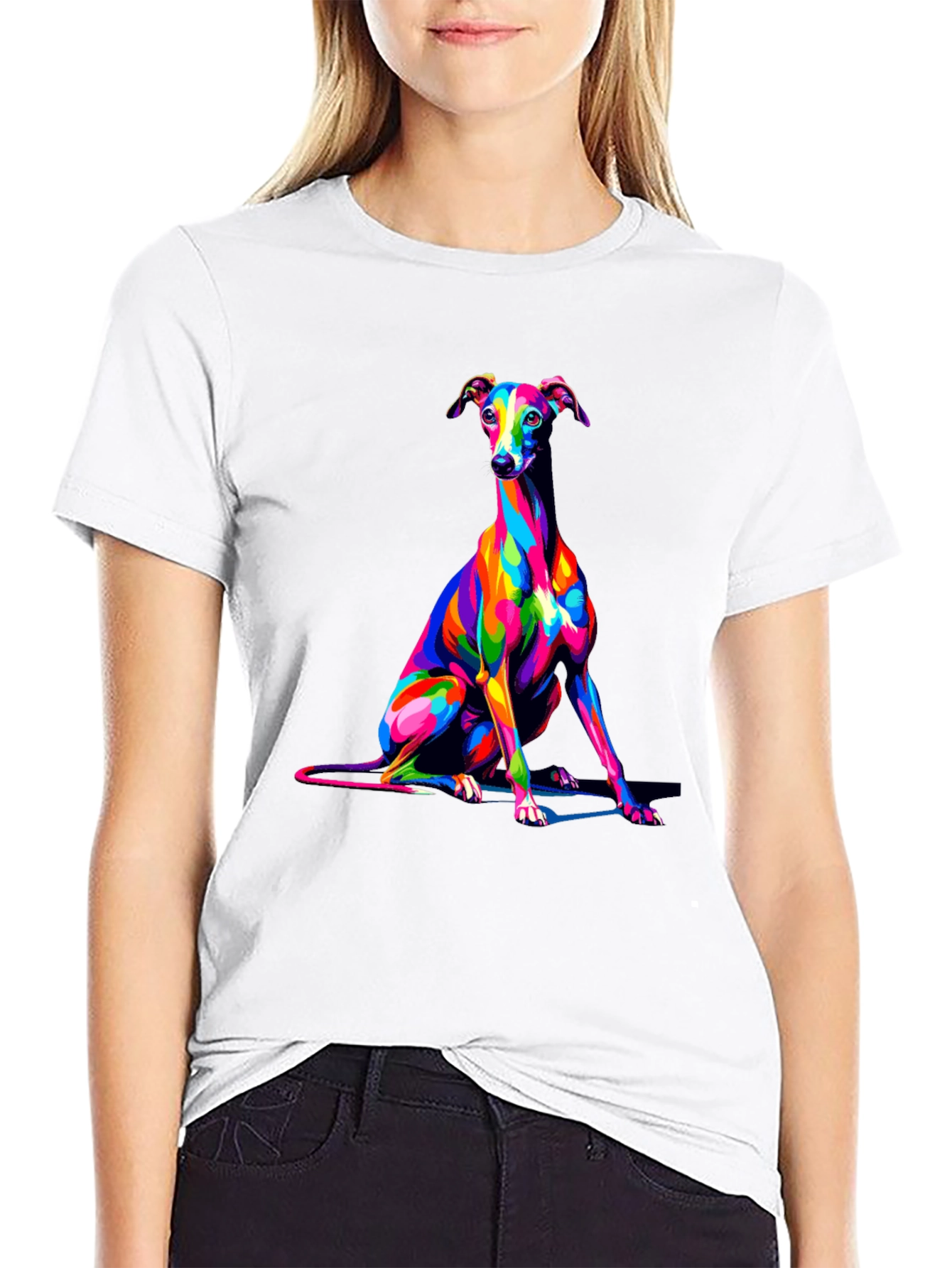 Dog Art Black T-Shirt - Stylish Canine Graphic Tee