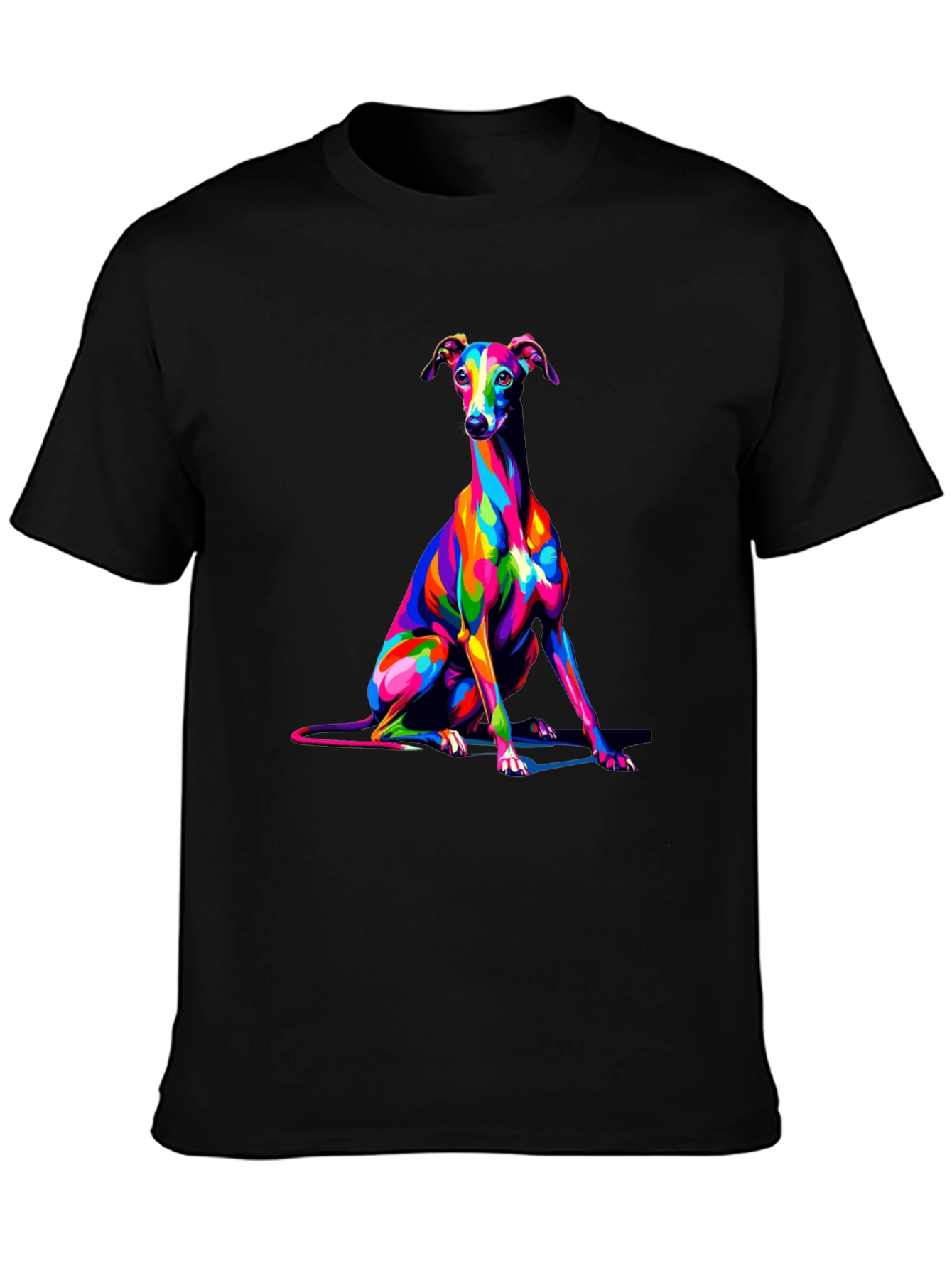 Dog Art Black T-Shirt - Stylish Canine Graphic Tee