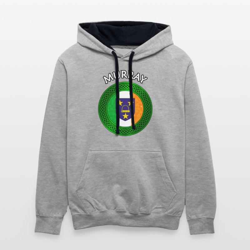 Murray Coat of Arms on Shamrock Irish Flag