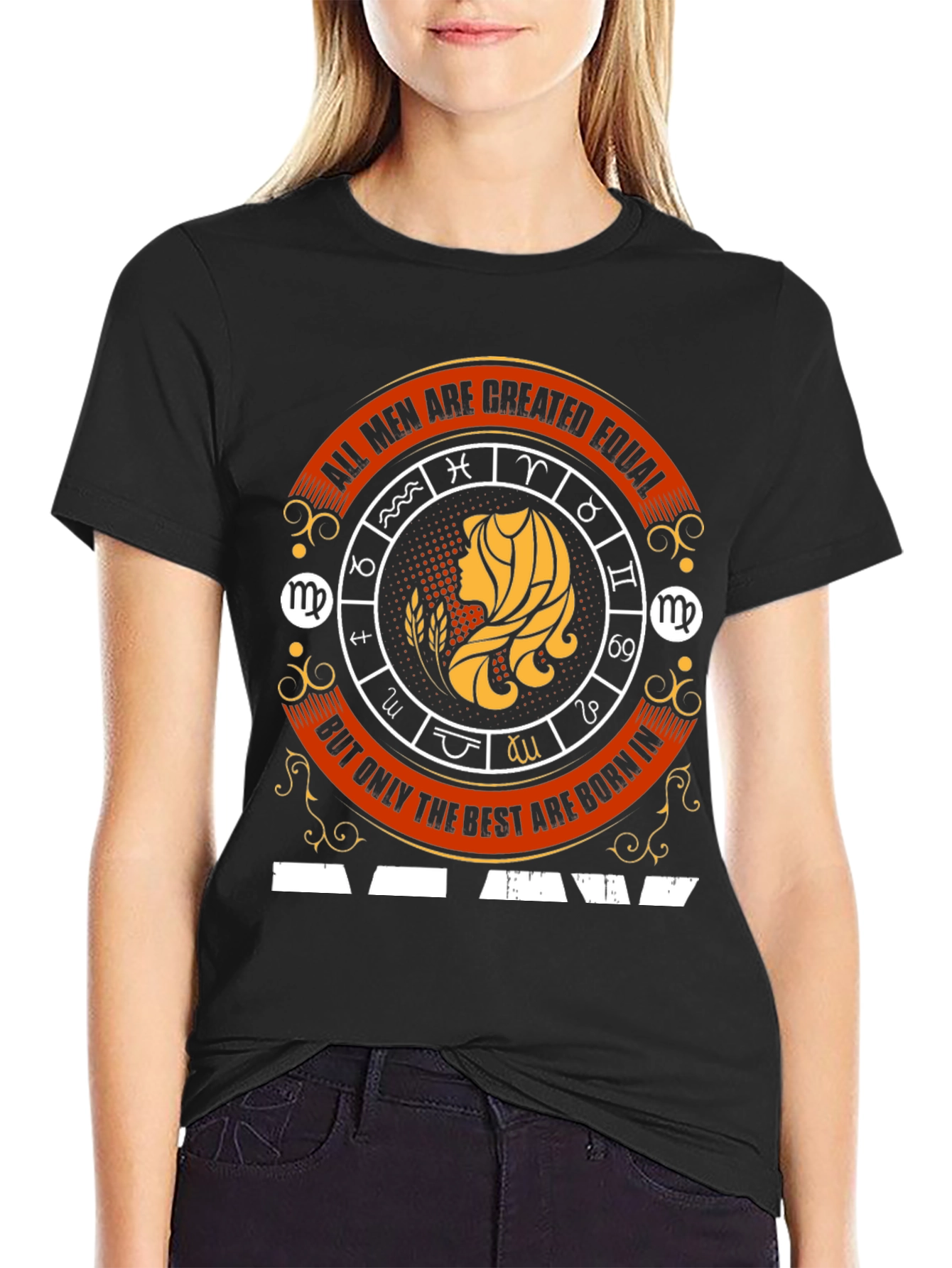 Virgo Zodiac Sign Mens Graphic T-Shirt
