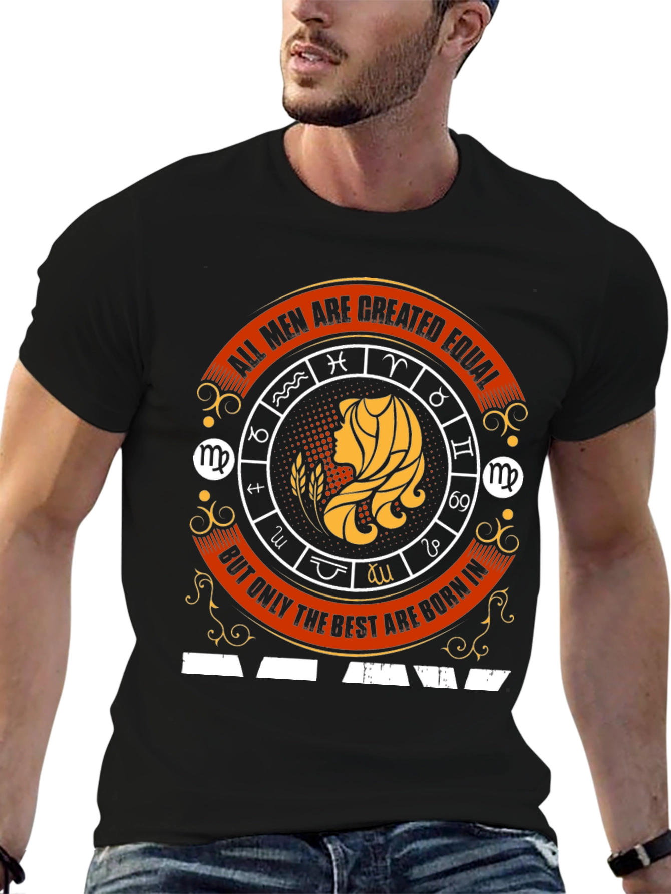 Virgo Zodiac Sign Mens Graphic T-Shirt