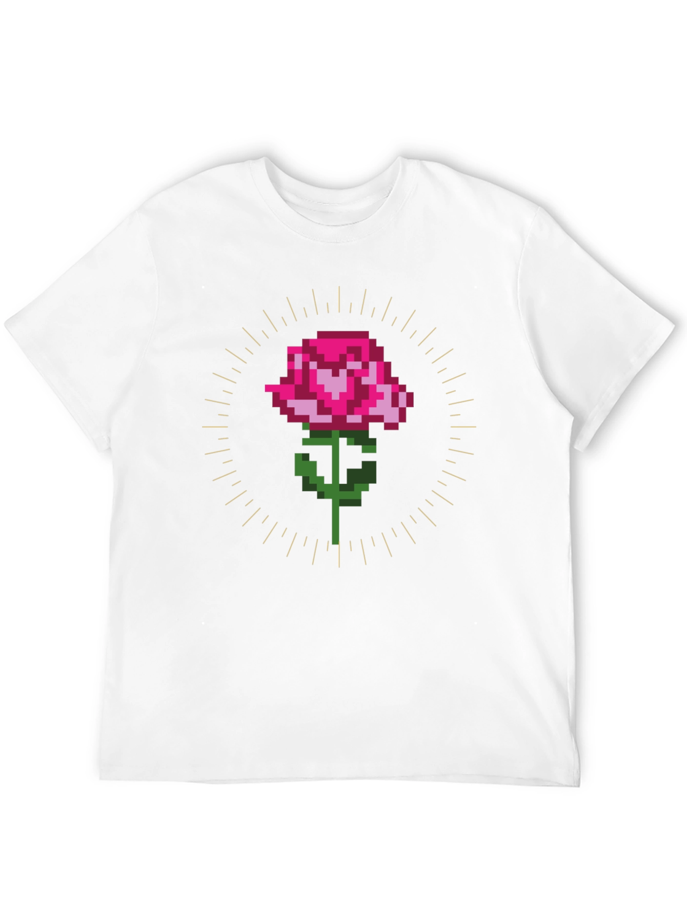 Pixel Rose Graphic T-Shirt - Trendy Gamer Style