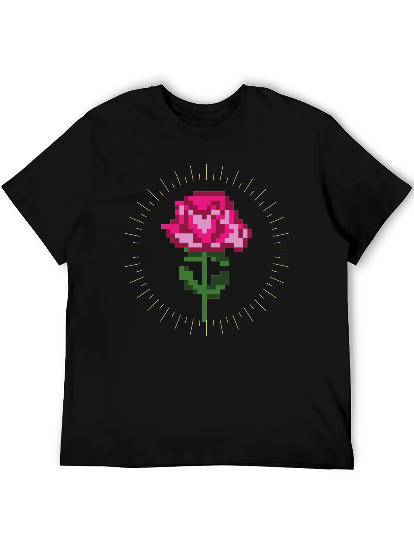 Pixel Rose Graphic T-Shirt - Trendy Gamer Style